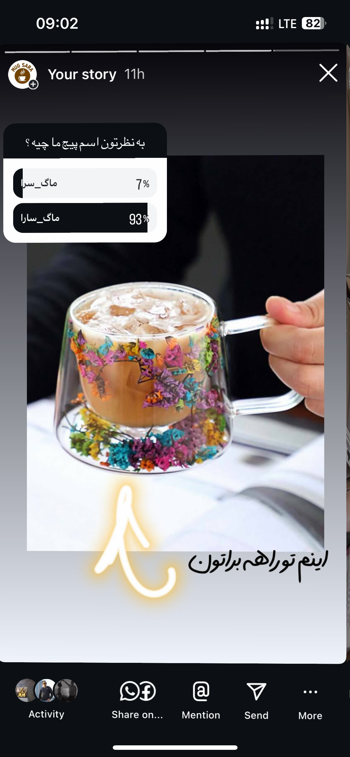 ماگ دوجداره گل دار